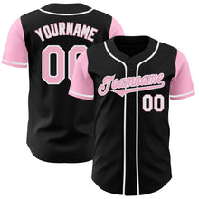 Загрузить изображение в средство просмотра галереи, Custom Black Light Pink-White Authentic Two Tone Baseball Jersey
