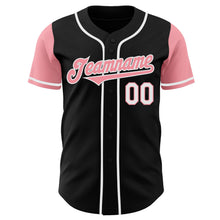 Laden Sie das Bild in den Galerie-Viewer, Custom Black Medium Pink-White Authentic Two Tone Baseball Jersey
