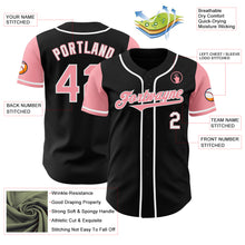 Laden Sie das Bild in den Galerie-Viewer, Custom Black Medium Pink-White Authentic Two Tone Baseball Jersey
