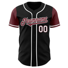 Laden Sie das Bild in den Galerie-Viewer, Custom Black Burgundy-White Authentic Two Tone Baseball Jersey
