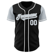 Laden Sie das Bild in den Galerie-Viewer, Custom Black Silver-White Authentic Two Tone Baseball Jersey
