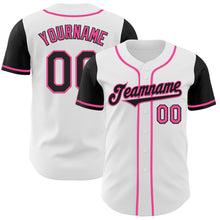 Загрузить изображение в средство просмотра галереи, Custom White Black-Pink Authentic Two Tone Baseball Jersey
