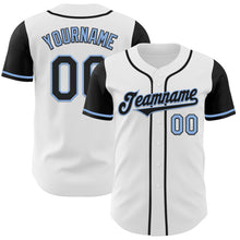 Загрузить изображение в средство просмотра галереи, Custom White Black-Light Blue Authentic Two Tone Baseball Jersey
