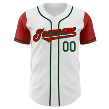 Charger l&#39;image dans la galerie, Custom White Red-Green Authentic Two Tone Baseball Jersey
