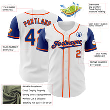 Laden Sie das Bild in den Galerie-Viewer, Custom White Royal-Orange Authentic Two Tone Baseball Jersey
