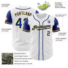 Laden Sie das Bild in den Galerie-Viewer, Custom White Royal-Gold Authentic Two Tone Baseball Jersey
