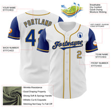 Laden Sie das Bild in den Galerie-Viewer, Custom White Royal-Old Gold Authentic Two Tone Baseball Jersey
