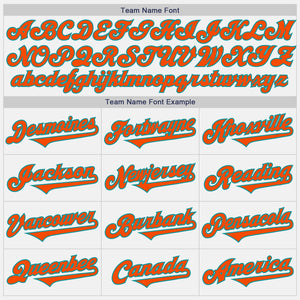 Custom White Orange-Teal Authentic Two Tone Baseball Jersey