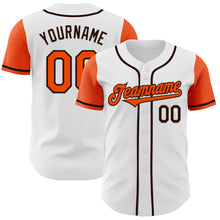 Load image into Gallery viewer, Custom White Orange-Brown Authentic Two Tone Baseball Jersey
