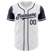 Загрузить изображение в средство просмотра галереи, Custom White Navy Authentic Two Tone Baseball Jersey
