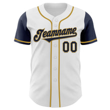 Загрузить изображение в средство просмотра галереи, Custom White Navy-Old Gold Authentic Two Tone Baseball Jersey
