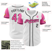 Load image into Gallery viewer, Custom White Pink-Black Authentic Two Tone Baseball Jersey
