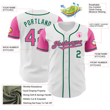 Загрузить изображение в средство просмотра галереи, Custom White Pink-Kelly Green Authentic Two Tone Baseball Jersey
