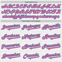 Load image into Gallery viewer, Custom White Pink-Teal Authentic Two Tone Baseball Jersey
