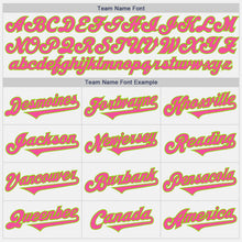 Load image into Gallery viewer, Custom White Pink-Neon Green Authentic Two Tone Baseball Jersey
