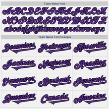 Charger l&#39;image dans la galerie, Custom White Purple-Black Authentic Two Tone Baseball Jersey
