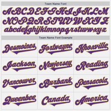 Load image into Gallery viewer, Custom White Purple-Old Gold Authentic Two Tone Baseball Jersey
