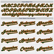 Load image into Gallery viewer, Custom White Green-Orange Authentic Two Tone Baseball Jersey
