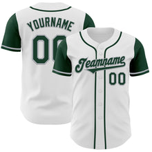 Load image into Gallery viewer, Custom White Green-Gray Authentic Two Tone Baseball Jersey
