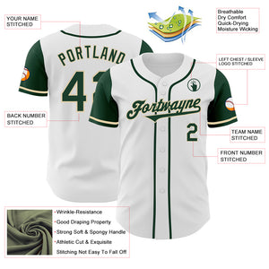 Custom White Green-Cream Authentic Two Tone Baseball Jersey