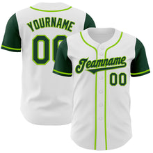 Загрузить изображение в средство просмотра галереи, Custom White Green-Neon Green Authentic Two Tone Baseball Jersey
