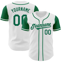 Загрузить изображение в средство просмотра галереи, Custom White Kelly Green Authentic Two Tone Baseball Jersey
