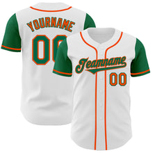 Загрузить изображение в средство просмотра галереи, Custom White Kelly Green-Orange Authentic Two Tone Baseball Jersey
