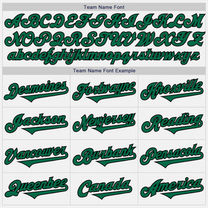 Custom White Kelly Green-Black Authentic Two Tone Baseball Jersey