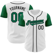 Загрузить изображение в средство просмотра галереи, Custom White Kelly Green-Black Authentic Two Tone Baseball Jersey
