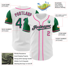 Загрузить изображение в средство просмотра галереи, Custom White Kelly Green-Pink Authentic Two Tone Baseball Jersey
