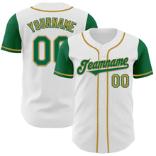 Charger l&#39;image dans la galerie, Custom White Kelly Green-Old Gold Authentic Two Tone Baseball Jersey
