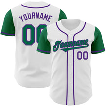 Charger l&#39;image dans la galerie, Custom White Kelly Green-Purple Authentic Two Tone Baseball Jersey
