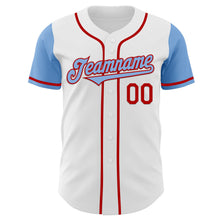 Charger l&#39;image dans la galerie, Custom White Light Blue-Red Authentic Two Tone Baseball Jersey
