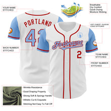 Charger l&#39;image dans la galerie, Custom White Light Blue-Red Authentic Two Tone Baseball Jersey
