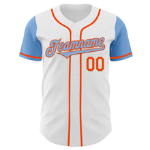 Charger l&#39;image dans la galerie, Custom White Light Blue-Orange Authentic Two Tone Baseball Jersey
