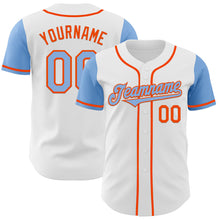 Charger l&#39;image dans la galerie, Custom White Light Blue-Orange Authentic Two Tone Baseball Jersey
