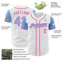 Charger l&#39;image dans la galerie, Custom White Light Blue-Pink Authentic Two Tone Baseball Jersey
