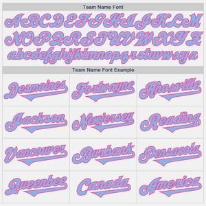 Custom White Light Blue-Pink Authentic Two Tone Baseball Jersey