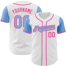 Charger l&#39;image dans la galerie, Custom White Light Blue-Pink Authentic Two Tone Baseball Jersey
