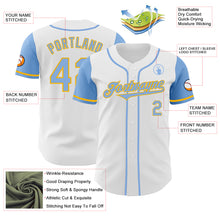 Charger l&#39;image dans la galerie, Custom White Light Blue-Gold Authentic Two Tone Baseball Jersey
