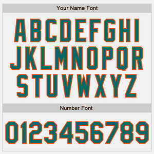 Custom White Teal-Orange Authentic Two Tone Baseball Jersey