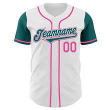 Загрузить изображение в средство просмотра галереи, Custom White Teal-Pink Authentic Two Tone Baseball Jersey
