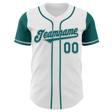 Загрузить изображение в средство просмотра галереи, Custom White Teal-Gray Authentic Two Tone Baseball Jersey
