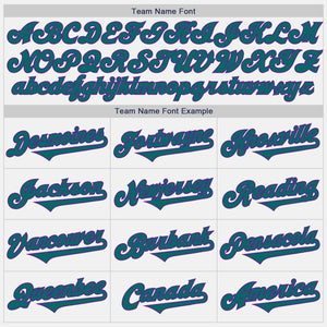 Custom White Teal-Purple Authentic Two Tone Baseball Jersey