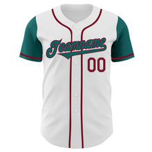 Загрузить изображение в средство просмотра галереи, Custom White Teal-Crimson Authentic Two Tone Baseball Jersey
