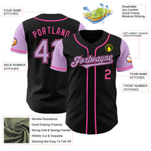 Load image into Gallery viewer, Custom Black Light Purple-Pink Authentic Two Tone Baseball Jersey
