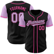 Load image into Gallery viewer, Custom Black Light Purple-Pink Authentic Two Tone Baseball Jersey
