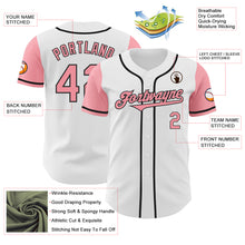 Charger l&#39;image dans la galerie, Custom White Medium Pink-Black Authentic Two Tone Baseball Jersey
