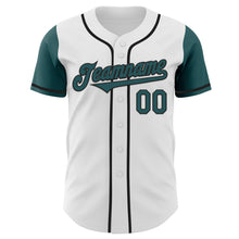 Charger l&#39;image dans la galerie, Custom White Midnight Green-Black Authentic Two Tone Baseball Jersey
