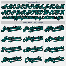 Charger l&#39;image dans la galerie, Custom White Midnight Green-Black Authentic Two Tone Baseball Jersey
